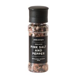 Pickle & Spice Pink Himalayan Salt & Organic Pepper Grinder 200g Per Unit