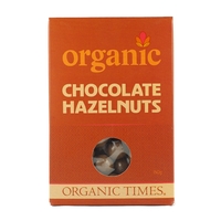 Organic Times - Milk Chocolate Coated Hazelnuts  150g Per Packet