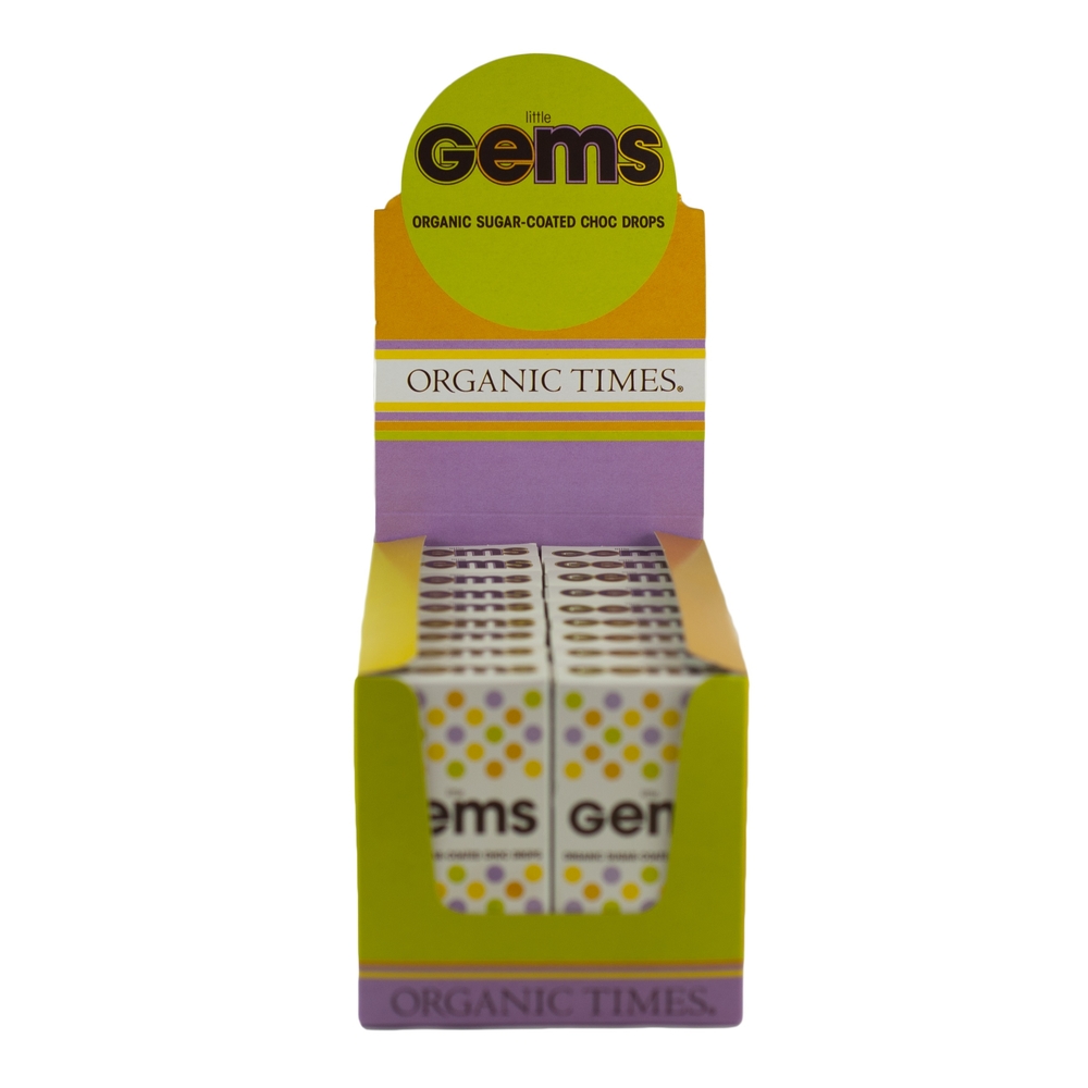 Organic Times - Little Gems (Organic Smarties) (W/Display Box) 18 x 35g Per Box